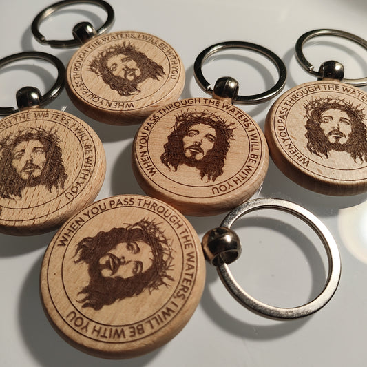 Jesus Wooden Keychains.