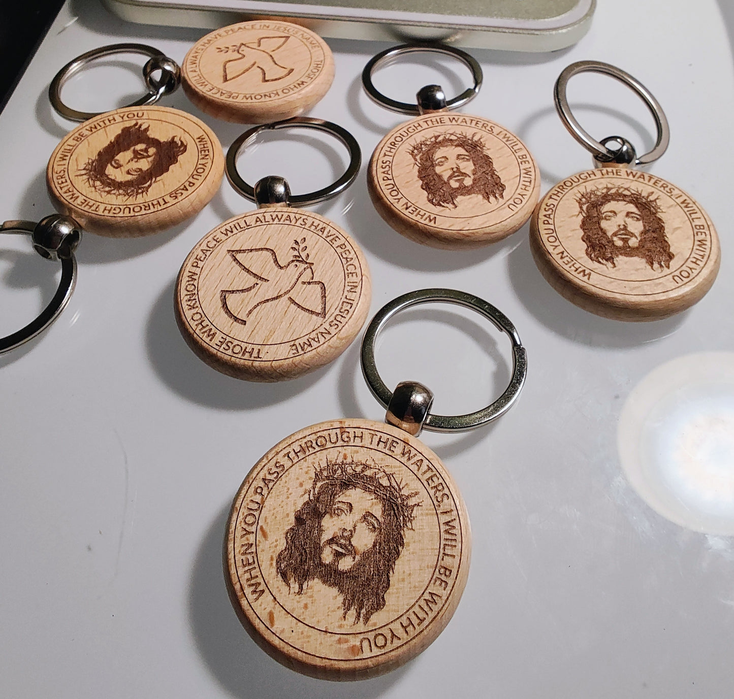 Custom Wood Keychains with your engraved custom Logo