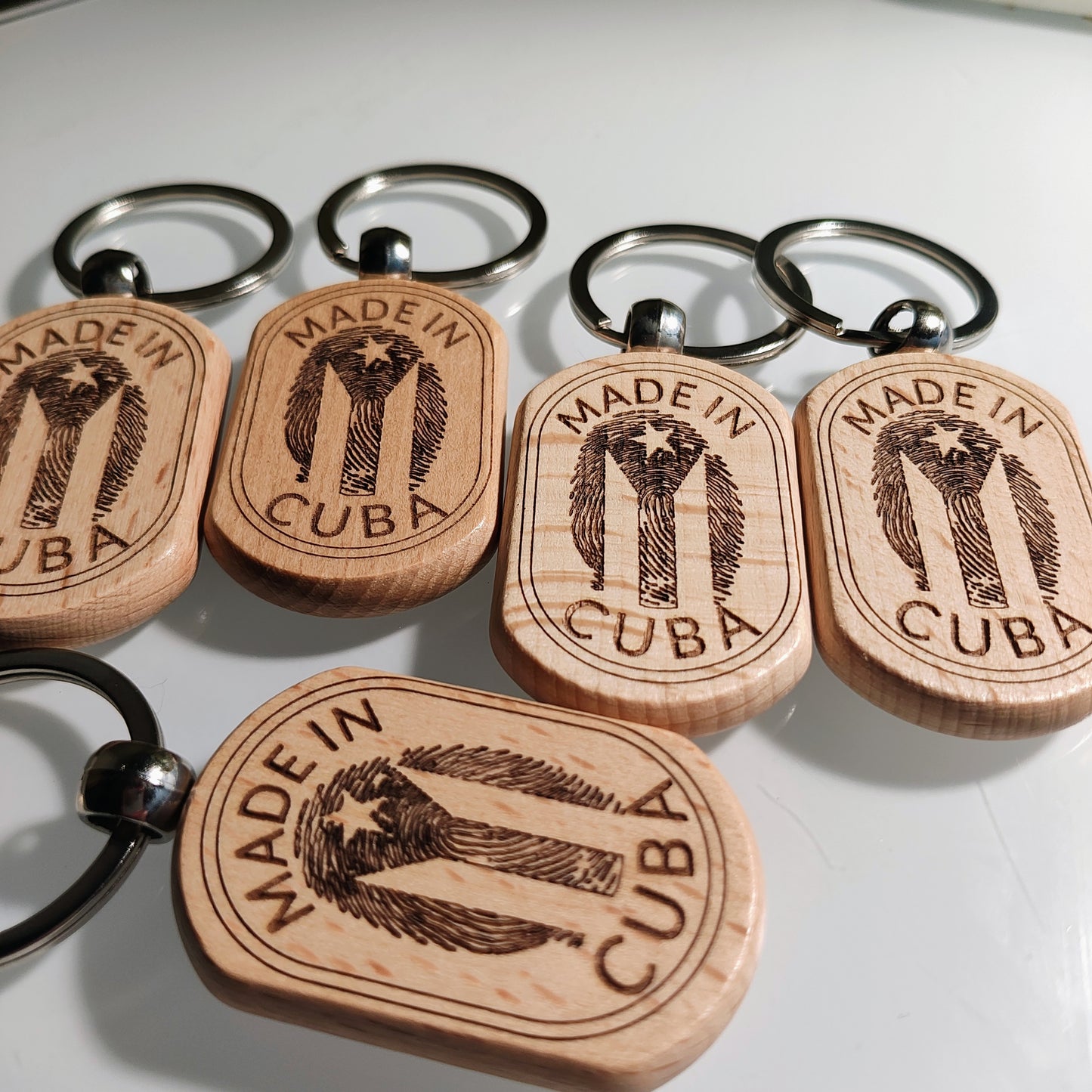 Custom-Made, Cuba fingerprint Keychains.