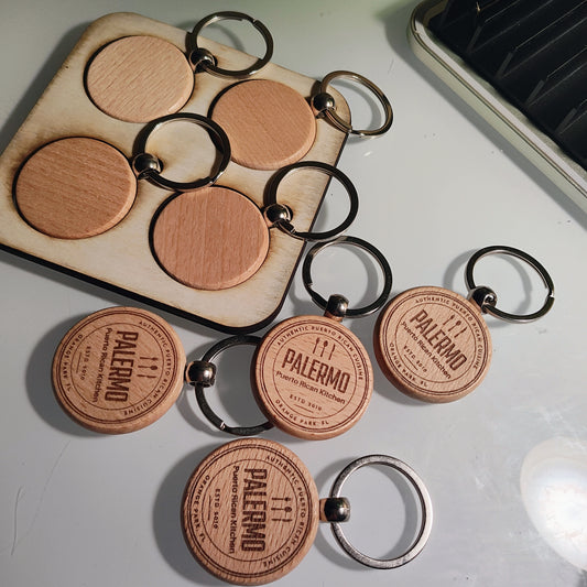 Custom Wood Keychains with your engraved custom Logo